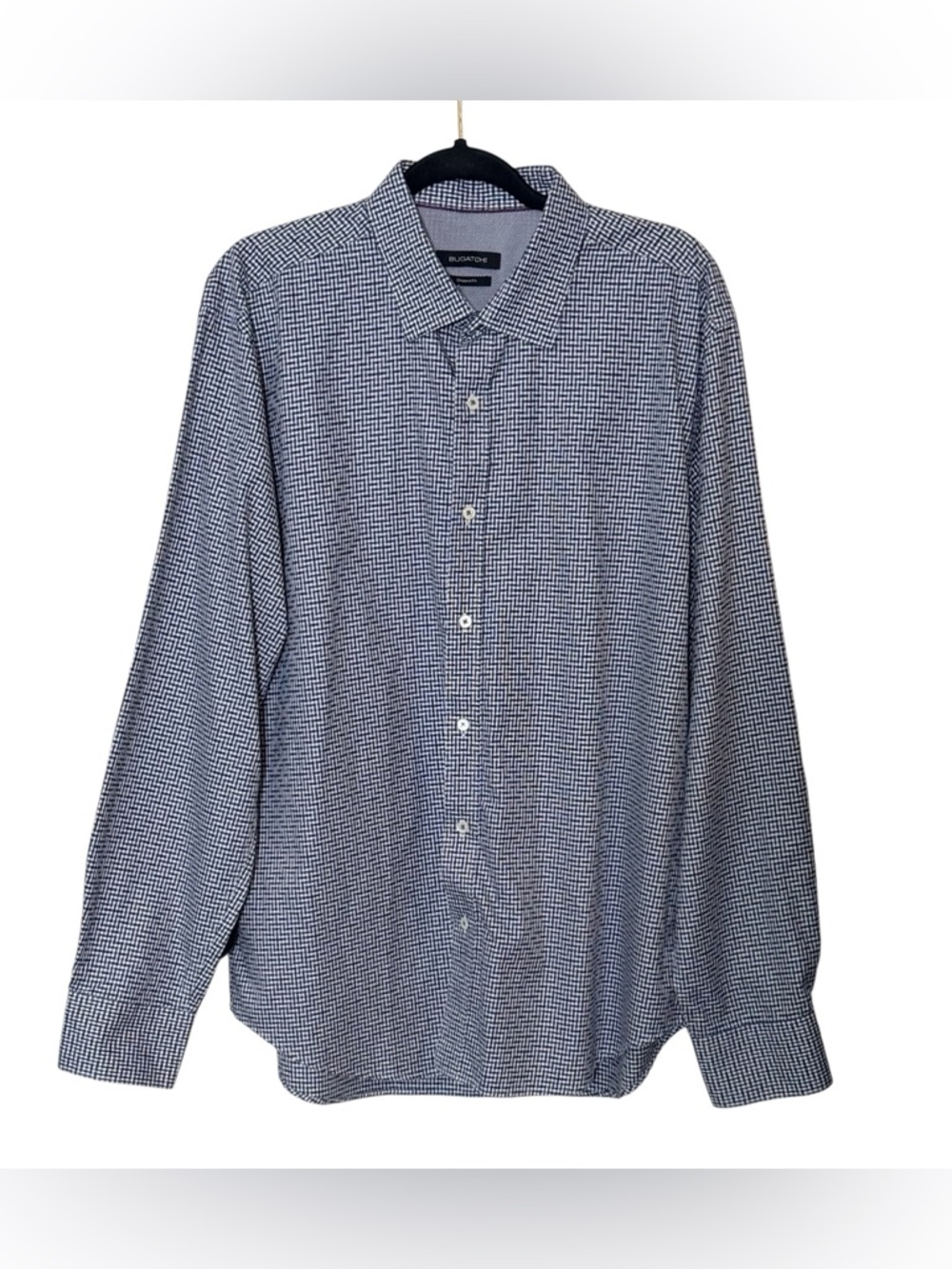 Bugatchi Men’s Shaped Fit Geometric Print Button Down Shirt Size XL
